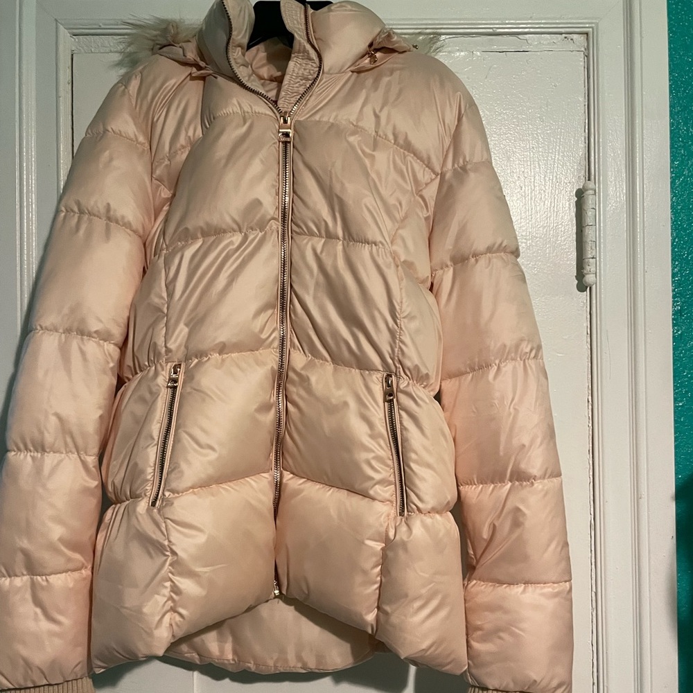 Blush Pink Guess Puffer Jacket